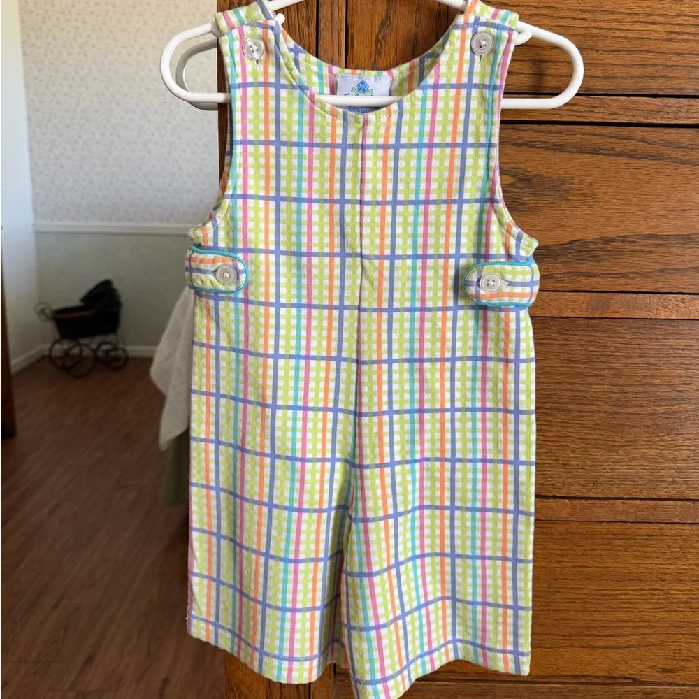 Plaid 18 Month Boy Short Romper With Side Tabs